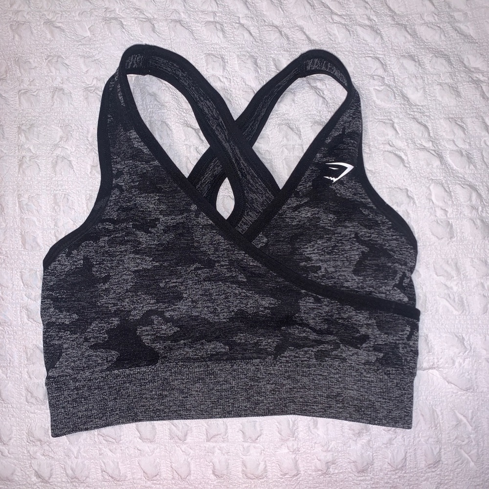 Brand new camo black gymshark sports bra